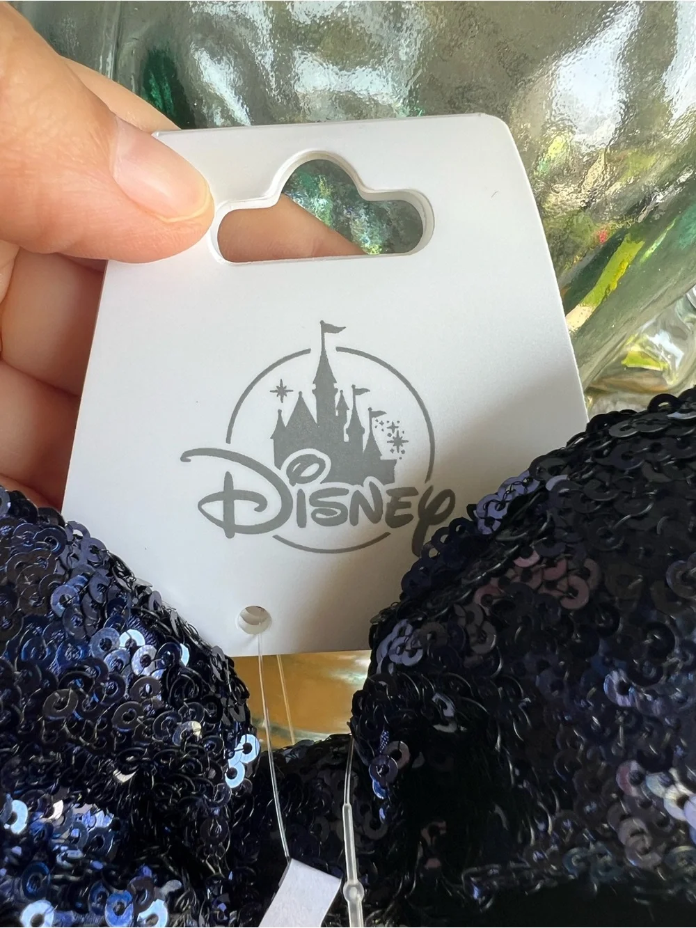 Mickey & Friends Sequined Bow Navy Blue Ears Headband